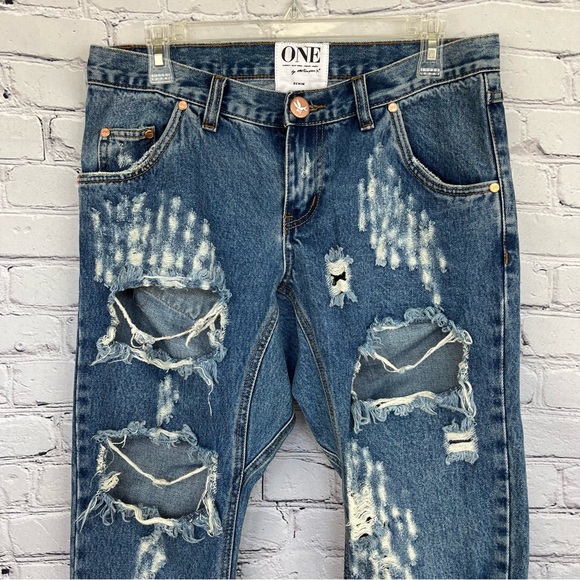NWT One Teaspoon Lonely Boys Pacifica Destroyed Jeans Sz 28 - Picture 4 of 16